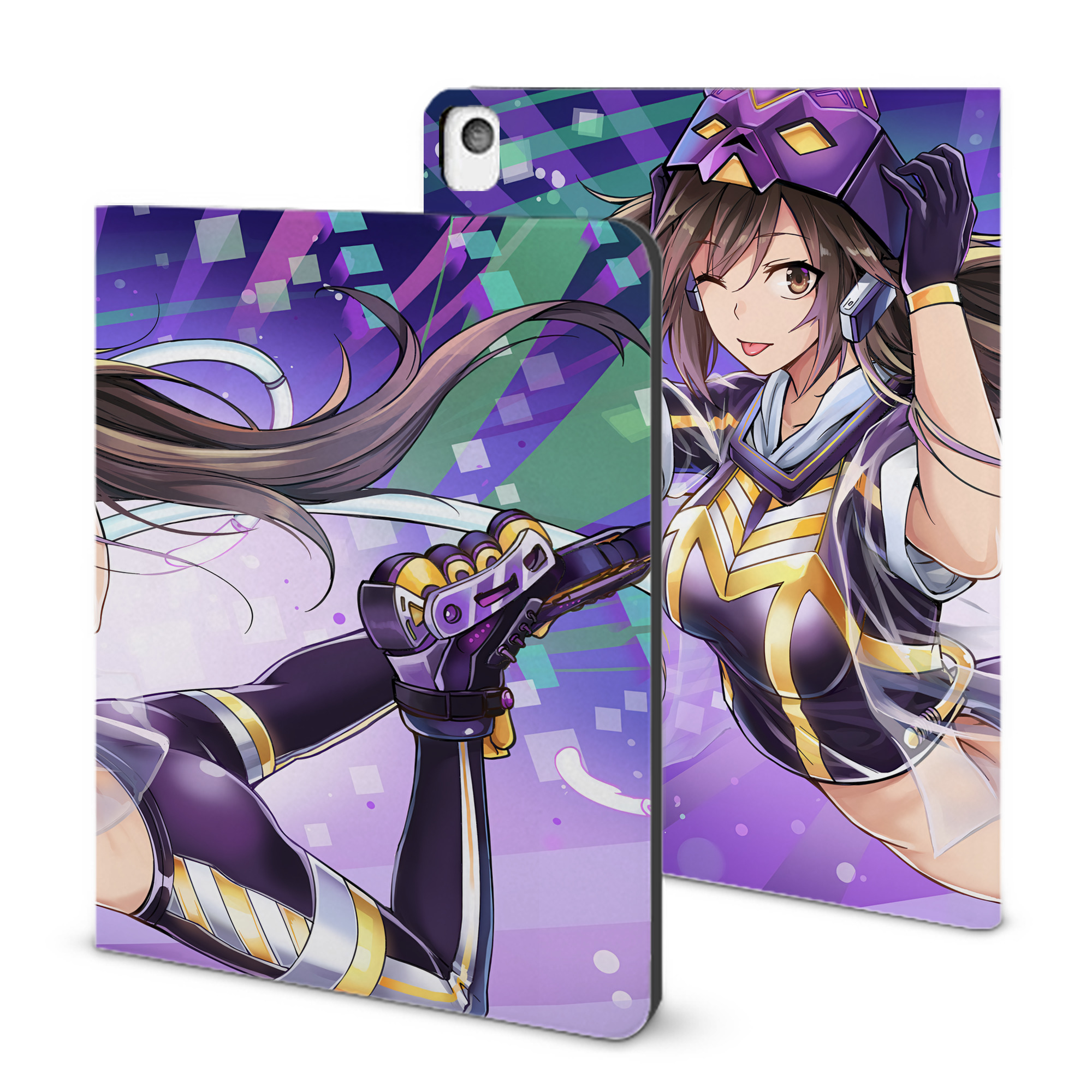 （画像用） 遊☆戯☆王 Yu-Gi-Oh! IPadケース ペンホルダー付き ブックスタイルデザイン